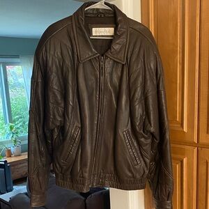 100% Genuine Brown Leather Jacket by Andrew Marc